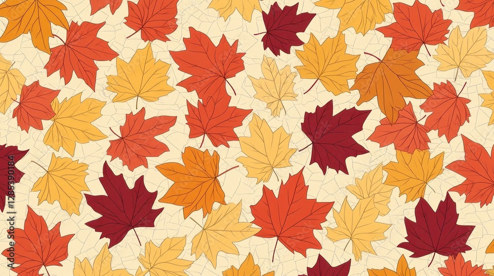 Obraz premium Autumn Leaves Pattern Background
