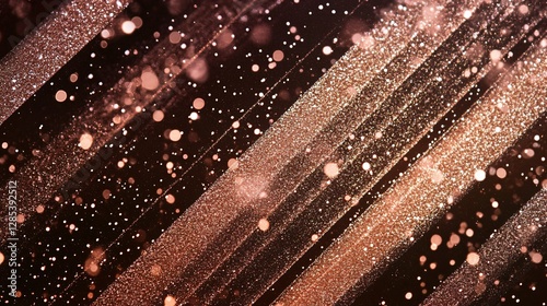 Sparkling Rose Gold Glitter Diagonal Stripes Background