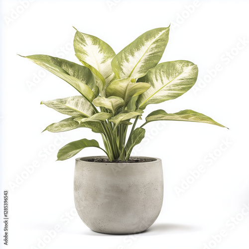Dieffenbachia Camille in Grey Concrete Pot  Houseplant Indoor Plant Green Leaves
