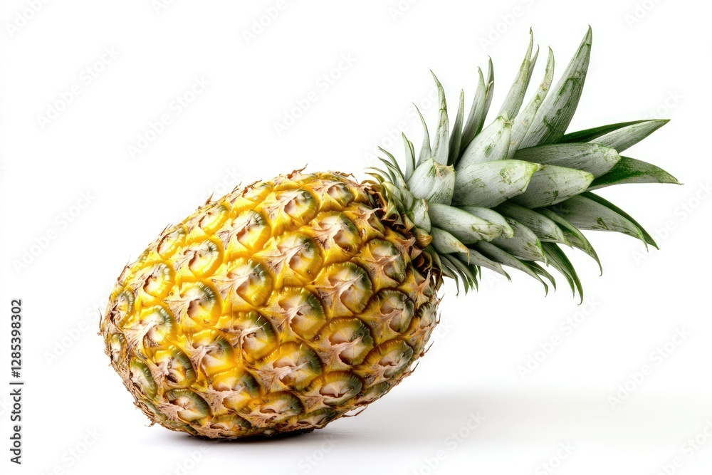 High Detail Visual of Pineapple Isolated on White Background,Full Depth of Field High Detail Visual of Pineapple Isolated on White Background,Full Depth of Field