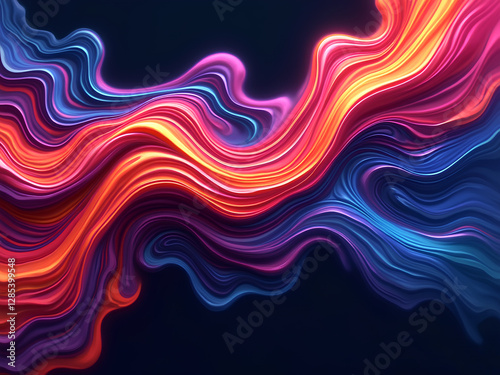 Vibrant Abstract Fluid Waves – Colorful Digital Art Background