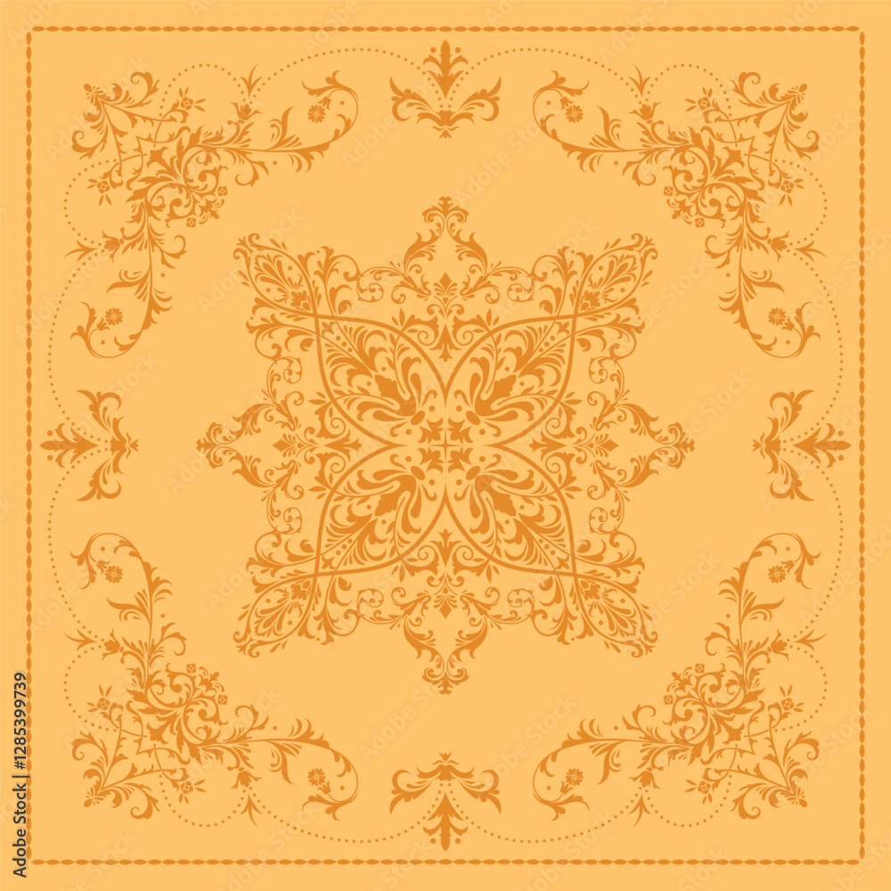 Design of elegant vector carpet print with filigree scrolls in victorian style Design of elegant vector carpet print with filigree scrolls in victorian style
