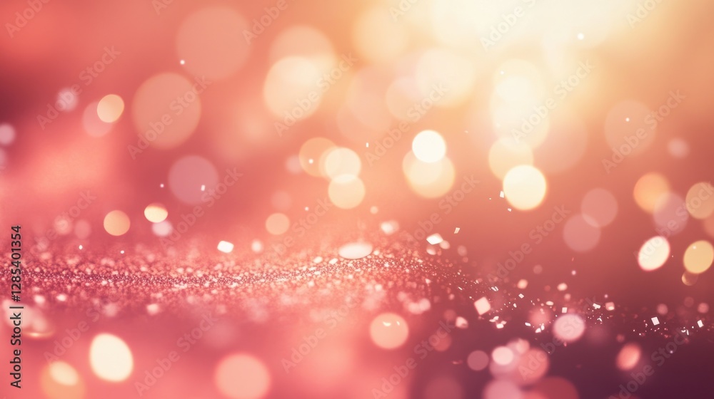 Warm Sunset Glow with Sparkling Bokeh Lights Creating a Dreamy Atmosphere