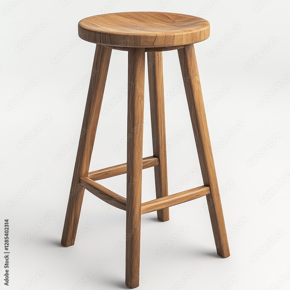 Wooden Bar Stool, Studio Shot (2) Wooden Bar Stool, Studio Shot (2)