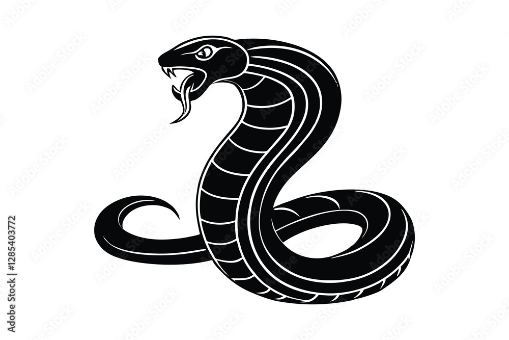 Fototapeta premium snake silhouette vector illustration on white background