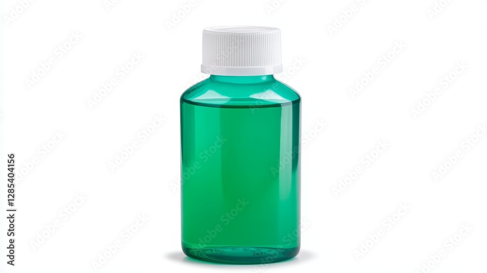 Obraz premium Invigorating green liquid in bottle refreshing beverage for health and wellness