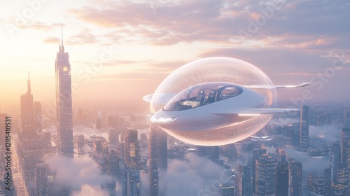 Future environmentally friendly city flying car