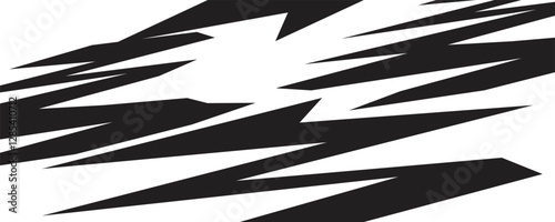 Abstract black and white background with spikes and zigzag line pattern