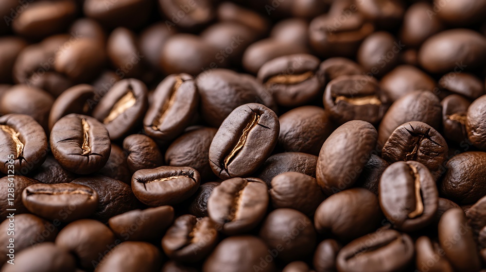 Close up of dark roasted coffee beans. Close up of dark roasted coffee beans.