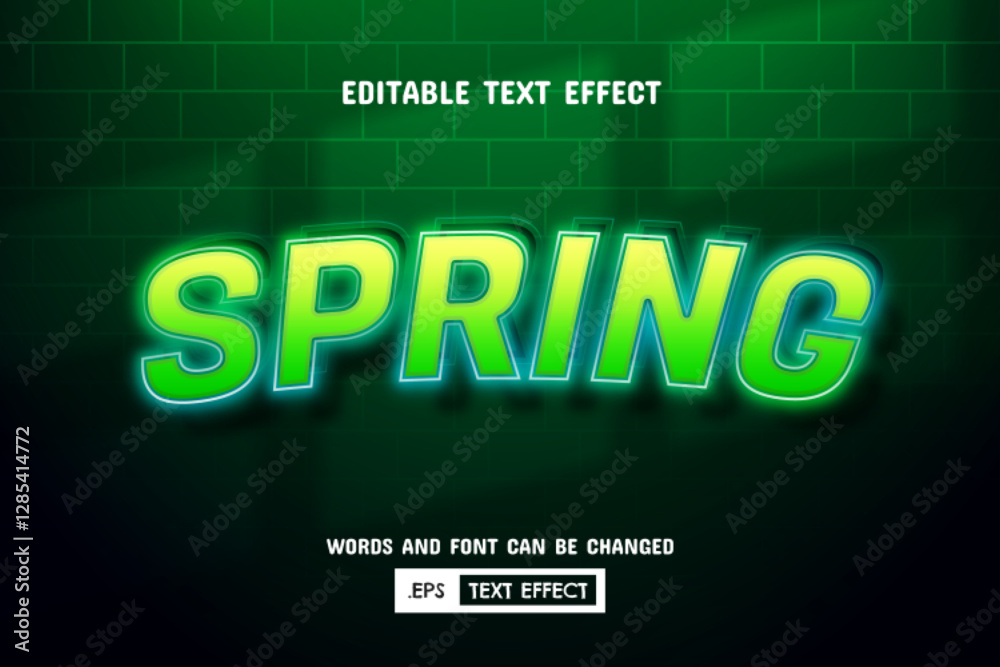 Spring text - editable green neon text effect Spring text - editable green neon text effect