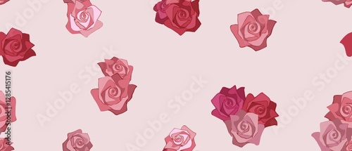 seamless floral pattern with pink and red roses, fit for fabric prints, wallpapers, gift wrapping, fashion textiles, and digital projects