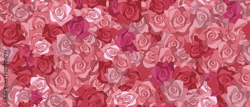 seamless floral pattern with dense pink and red roses, fit for fabric prints, wallpapers, gift wrapping, fashion textiles, and digital projects