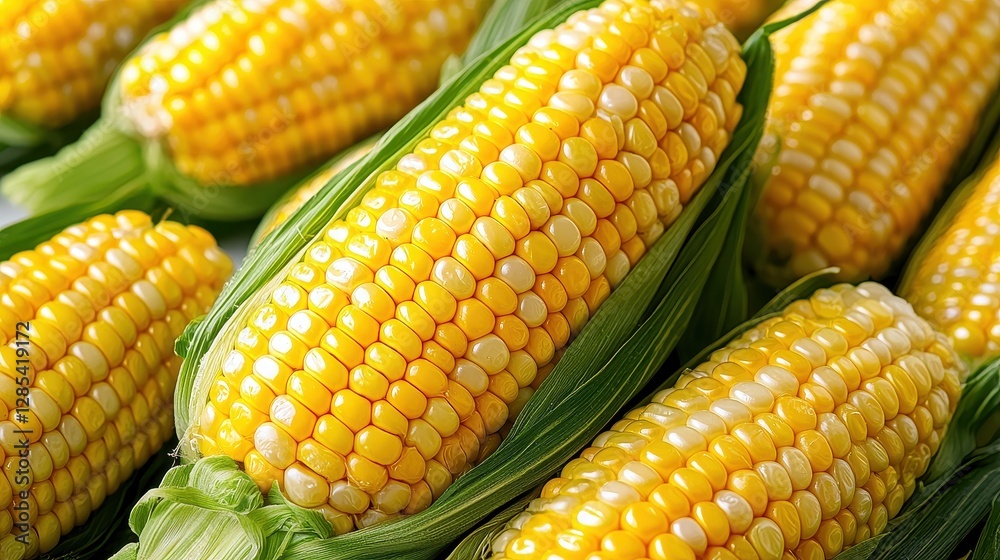 Fresh Corn on the Cob with Husk Ready for Cooking Fresh Corn on the Cob with Husk Ready for Cooking