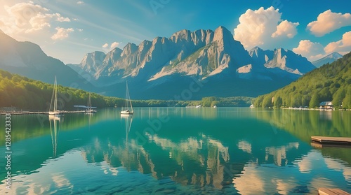 Serene and Breathtaking scenery ofthe Tatra Mountains Towering in the Background