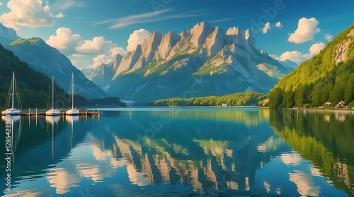Serene and Breathtaking scenery ofthe Tatra Mountains Towering in the Background