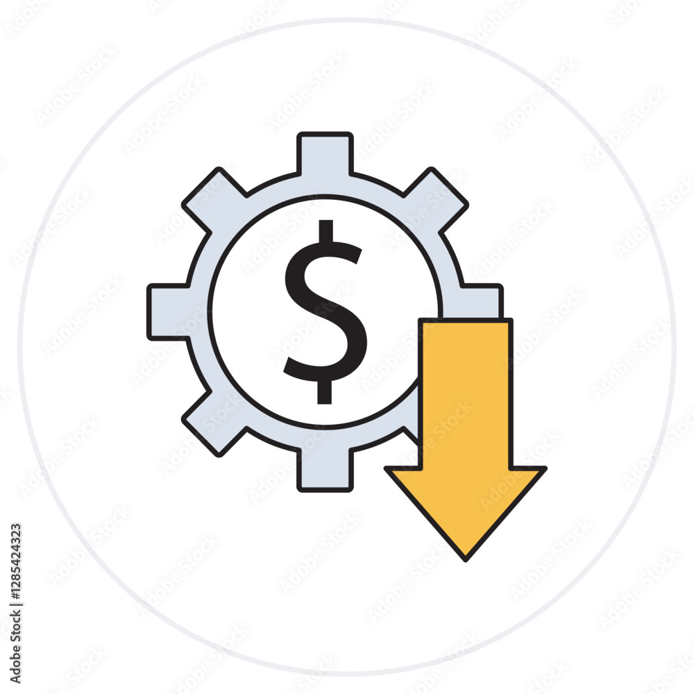 Lower Cost Icon, Cost Optimization Strategies, Budget-Friendly Solutions, vector