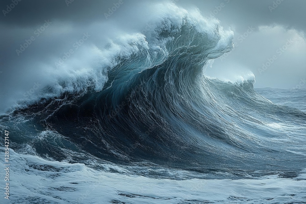 Powerful Waves Crashing on Ocean Coastline Powerful Waves Crashing on Ocean Coastline