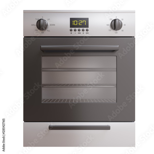 Stove oven isolated on white, transparent. Kitchen home appliance for cooking