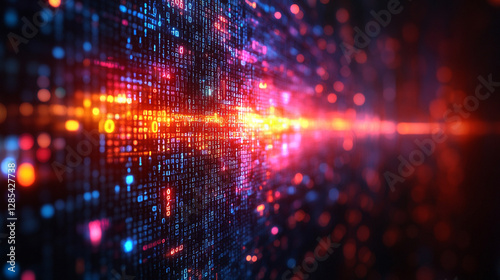 Wallpaper Mural A dynamic display of financial data flows across a high-tech digital interface with glowing numbers graphs and charts representing market trends investment analysis and economic forecasting Torontodigital.ca