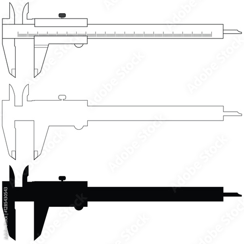 Set of calipre vector illustration.