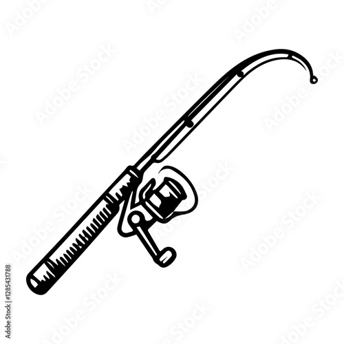 Simple Vector Icon of a fishing rods – Logo Design Illustration