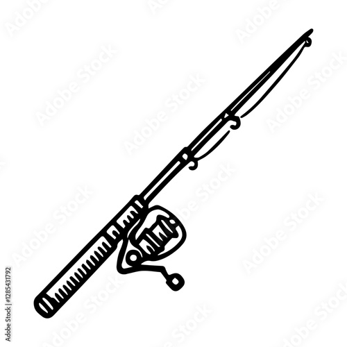 Simple Vector Icon of a fishing rods – Logo Design Illustration