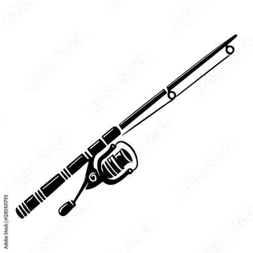 Simple Vector Icon of a fishing rods – Logo Design Illustration