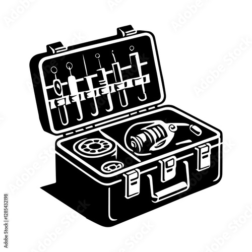 Simple Vector Icon of a tackle boxes – Logo Design Illustration