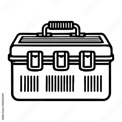 Simple Vector Icon of a tackle boxes – Logo Design Illustration
