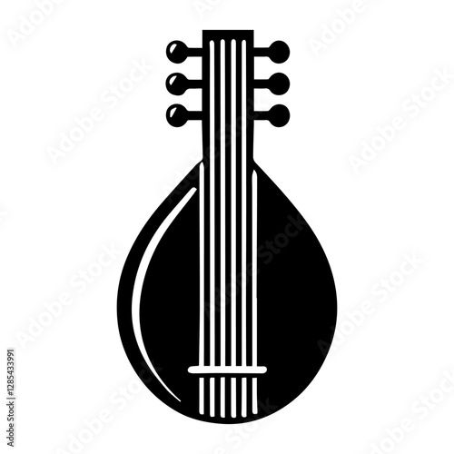Simple Vector Icon of a kora – Logo Design Illustration