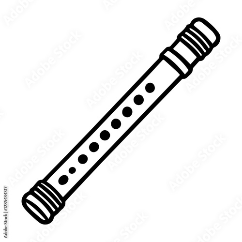 Simple Vector Icon of a Fulani Flute – Logo Design Illustration