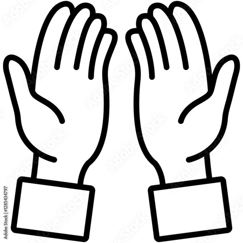 Dua Hands (Supplication) Line Icon