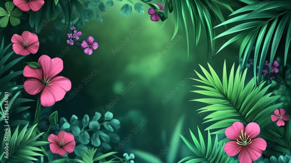Obraz premium Vibrant Garden Scene With White Flowers Blooming Amidst Lush Green Foliage During a Sunny Day in Early Summer