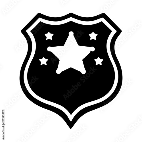 Simple Vector Icon of a Police Badge – Logo Design Illustration