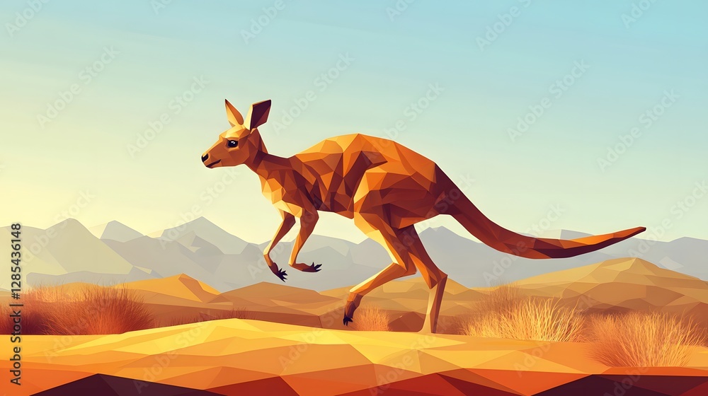 Kangaroo hopping in vibrant landscape, energetic marsupial in a sun-drenched outback, ideal for nature-themed projects. Kangaroo hopping in vibrant landscape, energetic marsupial in a sun-drenched outback, ideal for nature-themed projects.