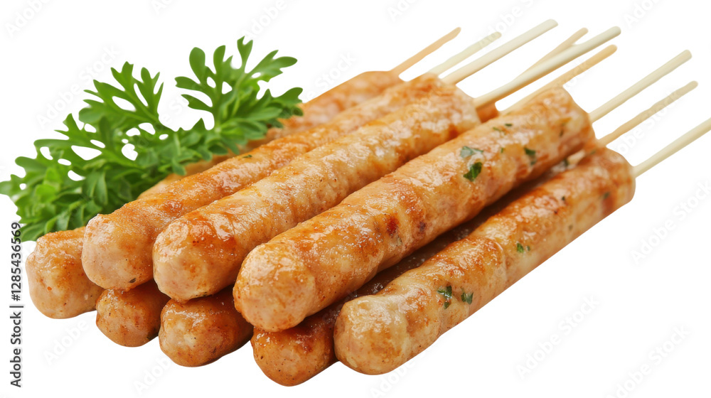 Meat snack sticks isolated on white background Meat snack sticks isolated on white background