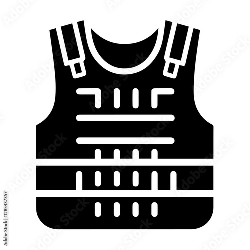 Simple Vector Icon of a Bulletproof Vest – Logo Design Illustration