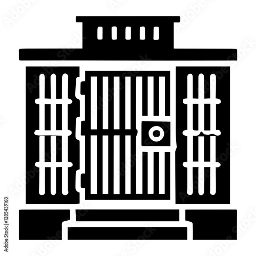 Simple Vector Icon of a prison – Logo Design Illustration