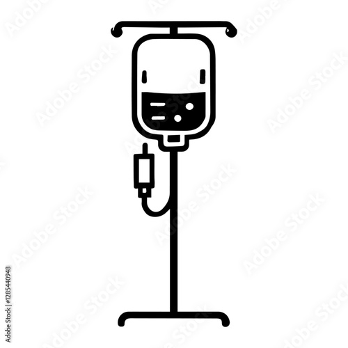 Simple Vector Icon of a IV Bag – Logo Design Illustration