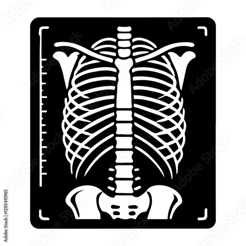 Simple Vector Icon of a X-ray Image  – Logo Design Illustration