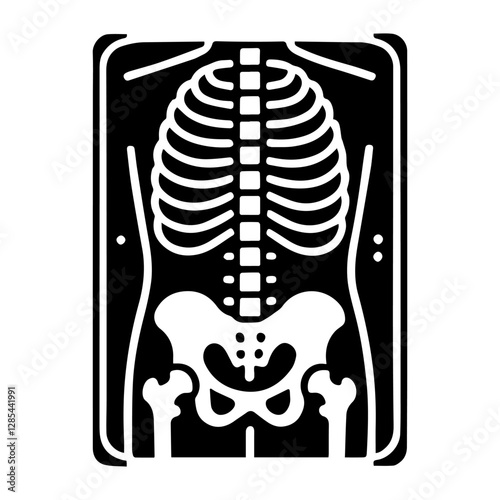 Simple Vector Icon of a X-ray Image  – Logo Design Illustration
