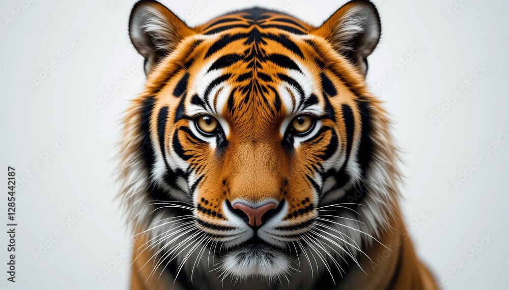 Obraz premium Majestic Tiger Closeup Wild Cat Portrait Orange Fur Black Stripes Wildlife Photography