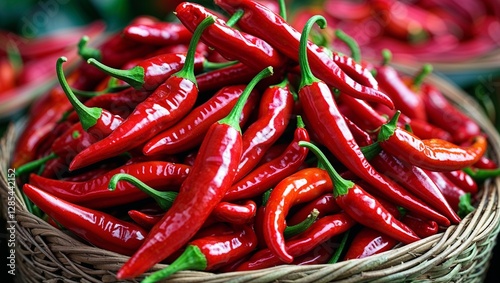 red hot chili peppers in a basket