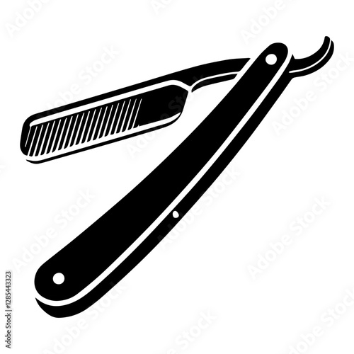 Simple Vector Icon of a Straight razors – Logo Design Illustration