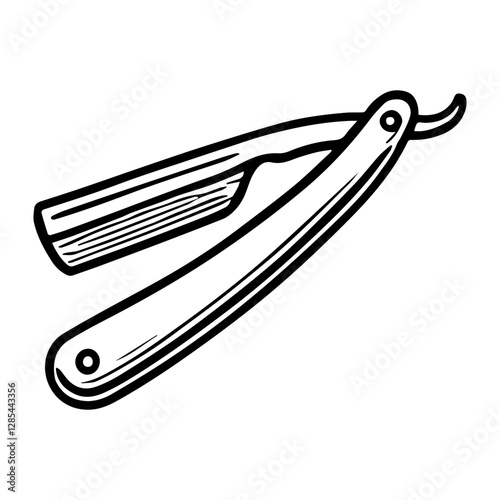 Simple Vector Icon of a Straight razors – Logo Design Illustration