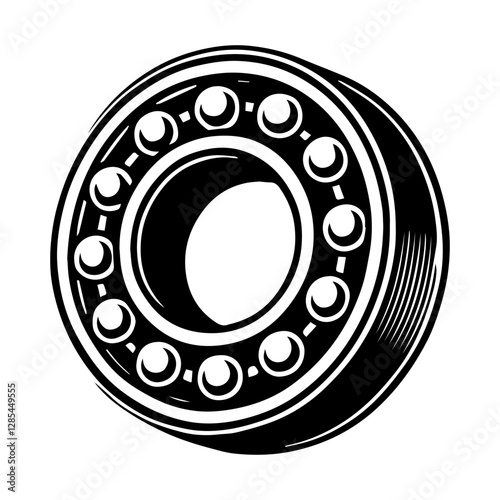 Simple Vector Icon of a Bearings – Logo Design Illustration