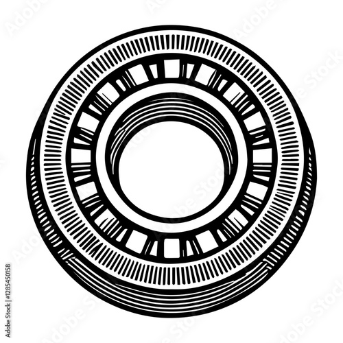 Simple Vector Icon of a Bearings – Logo Design Illustration