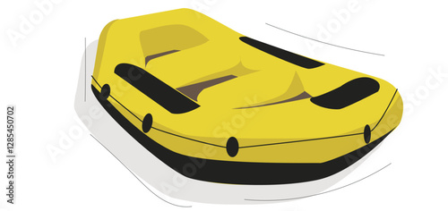 Detailed vector illustration of an inflatable boat