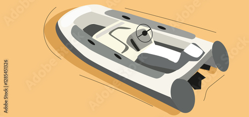 An inflatable boat.rigid inflatable boat