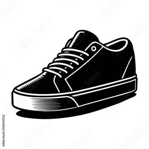 Simple Vector Icon of a Skate Shoes – Logo Design Illustration
